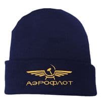 Aeroflot Gold Embroidered Beanie Hat