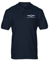 Aeroflot Russian Airline Retro Aircraft logo Embroidered Pilots Polo T-shirt