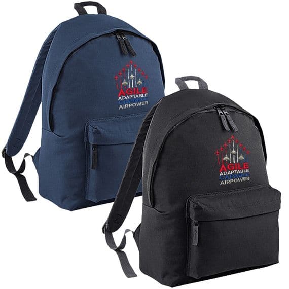 Agile Adaptable Capable Airpower Aircraft Embroidered Red Arrows Backpack