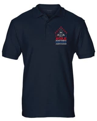 Agile Adaptable Capable Airpower Aircraft Embroidered Red Arrows Polo T-shirt