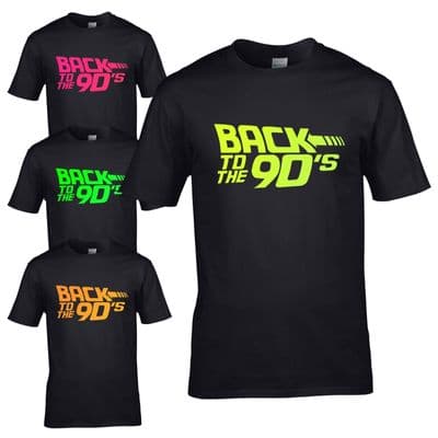 Back To The 90's T-Shirt - Fancy Dress Neon Print Love 90s Party Dance Club Top