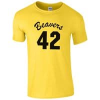 Beavers 42 Basketball T-Shirt - Fancy Dress Costume Howard Teen Wolf Mens Top