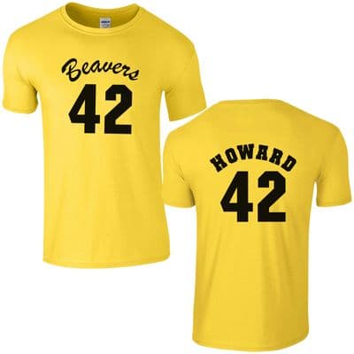 Beavers 42 Basketball T-Shirt - Fancy Dress Costume Howard Teen Wolf Mens Top