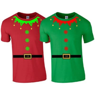 Christmas Elf Suit T-Shirt - Cute Santa's Little Helper Funny Gift Kids Mens Top