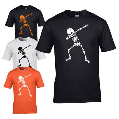 Dabbing Skeleton Mens T-shirt - Halloween Scary Mens Costume Fancy Dress Top