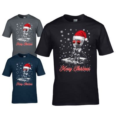 DJ Baby Groot Santa Hat - Headphones Music Christmas Party Disco Mixing Decks