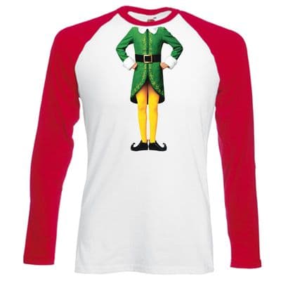 Elf Body Baseball T-Shirt - Christmas Humour Funny Buddy Festive Gift Mens Top