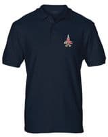 F-35 Fighter Union Jack Flag Flying Embroidered Aircraft UK Polo T-shirt S-3XL