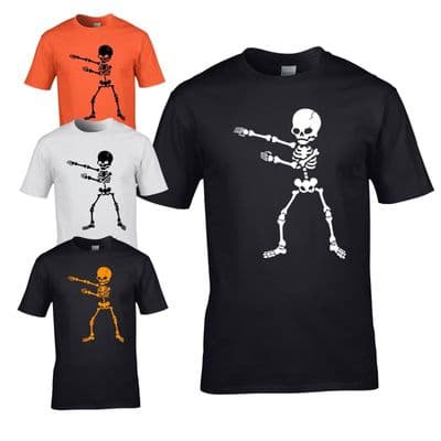 Flossing Skeleton Mens T-shirt - Halloween Scary Mens Costume Fancy Dress Top