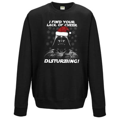 I Find Your Lack Of Cheer Disturbing Sweatshirt Darth Vader Santa Hat Christmas