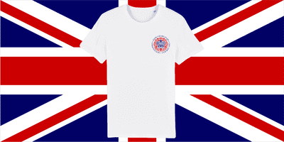 Left Breast Embroidered White Coronation T Shirt