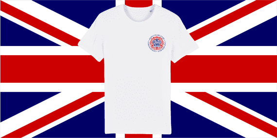 Left Breast Embroidered White Coronation T Shirt