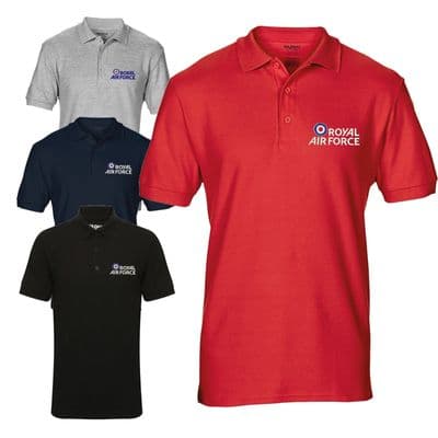 Royal Air Force Logo Embroidered RAF MOD Licenced Polo T-shirt - Colour Choice