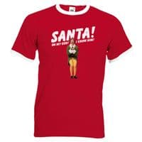 SANTA! I KNOW HIM! Ringer T-Shirt - Funny Buddy The Elf Christmas Mens Gift Top