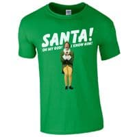 SANTA! I KNOW HIM! T-Shirt - Funny Buddy The Elf Christmas Kids & Mens Gift Top