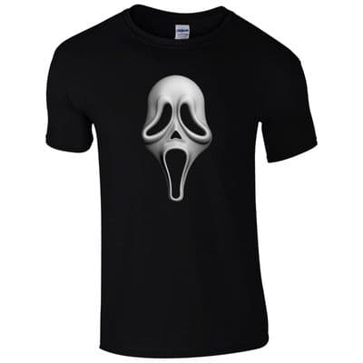 Scream Mask T-Shirt - Horror Scary Halloween Fancy Dress Unisex Mens Gift Top