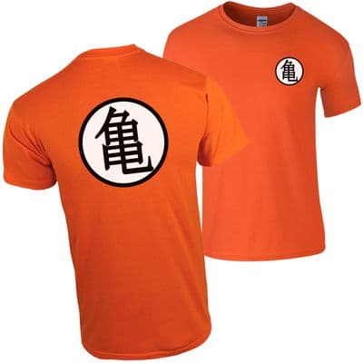 Turtle Chinese Training Symbol Orange T-Shirt Dragon Inspired Anime Fan Gift Top