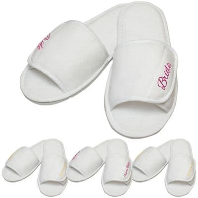 Wedding Slippers - Bridal Hen Do Party Night Spa Day Bride To Be Bridesmaid Gift