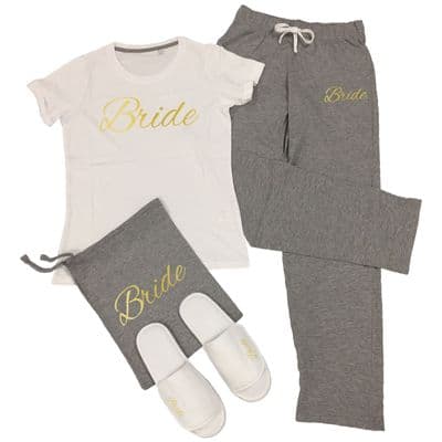 Wedding T-Shirt & Trousers Pyjamas Set Hen Do Party Night Bride To Be Bridesmaid