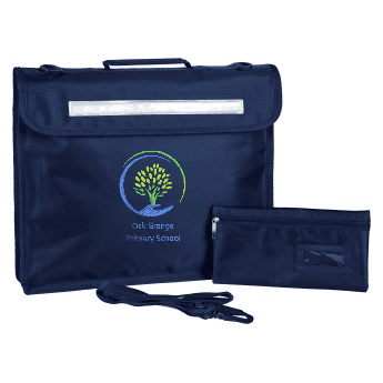 Oak Grange book Bag with logo