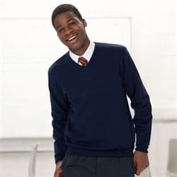 V Neck Jumper (Navy)