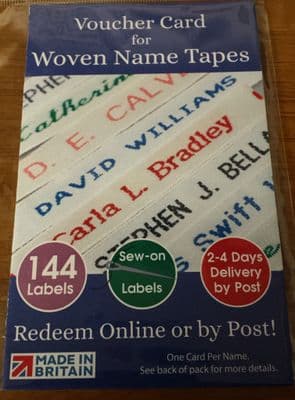 Woven name tapes 144