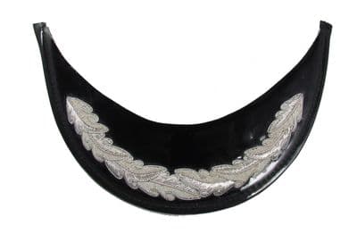 1 Row Silver Wire Oak Leaf Peak on Leather Complete Lined R1730