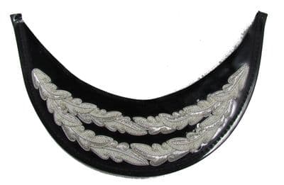 2 Rows Silver Wire Oak Leaf Peak on Leather Complete Lined R1731