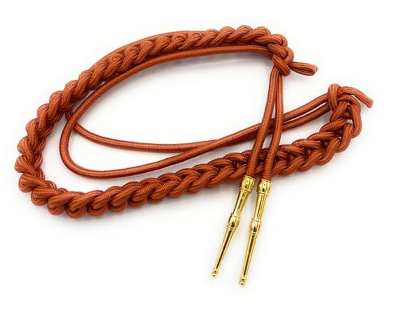 Aiguillette Brown Silky with gold Barrel tags