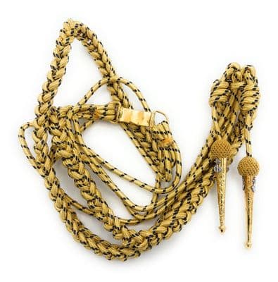 Aiguillette Gold & Navy Blue Wire Cord With Naval Tages