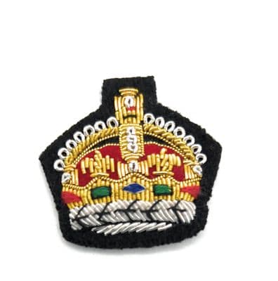 Badge CIIIR Crown Gold on Black Kings Crown  40mm  R2690