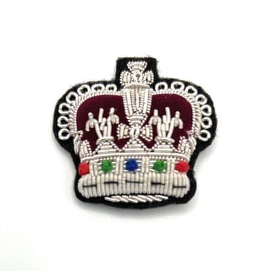 Badge Crown Silver wire On black R1759
