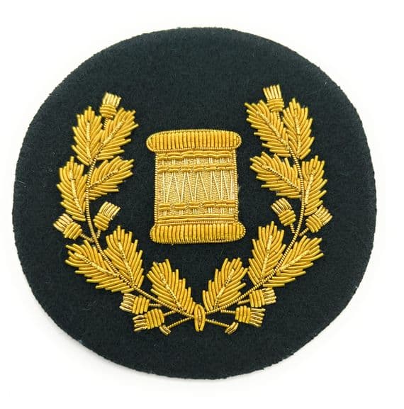 Badge Drum Major Gold on  Bottle Green Pipe Band R2830