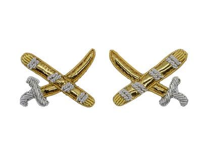 Badge Generals Gold Silver Sword & Baton Badge 20mm Wide