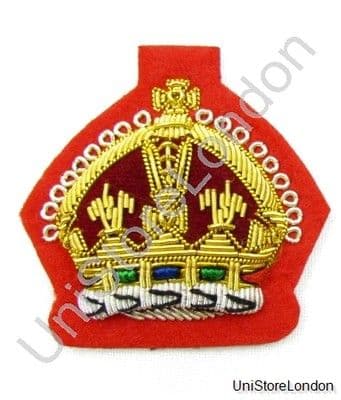 Badge King's Crown Gold on Red  R891