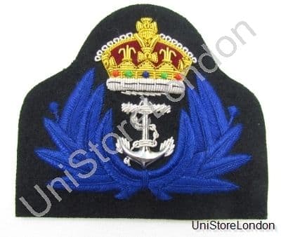 Badge Naval Kings Crown Gold Wire Blue wreath WRENS Cap Badge WW2 Style R894