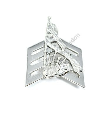 Badge Pipers Pipe Major Chevron Badge Chrome Shanks Pin Fitting Sold Each