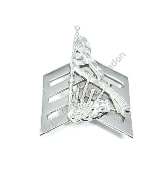 Badge Pipers Pipe Major Chevron Badge Chrome Shanks Pin Fitting Sold Each