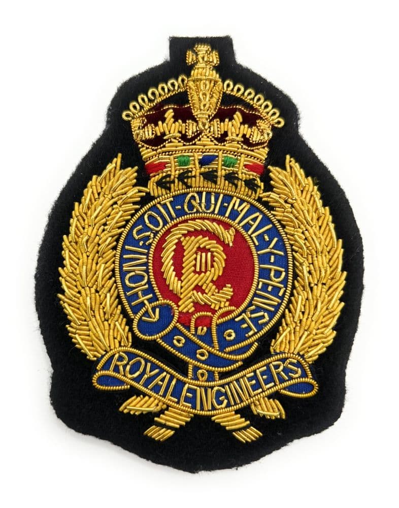 Badge Royal Engineers Blazer Badge Kings Crown CIIIR Gold R616-KG