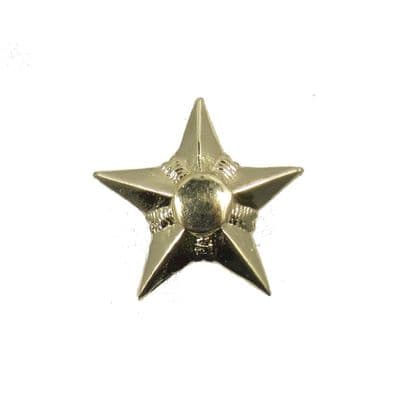 Badge Star Gold 5 Pointed Star Shank & Pin At Back Size 30 Mm Sold Each R1711