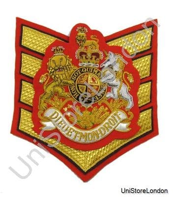 Badge WO1 GSM Garrison SGT Major Ceremonial Rank on 4 Bars Chevron R783-871