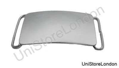 Belt Buckle Metal Plain Chrome Curved R184