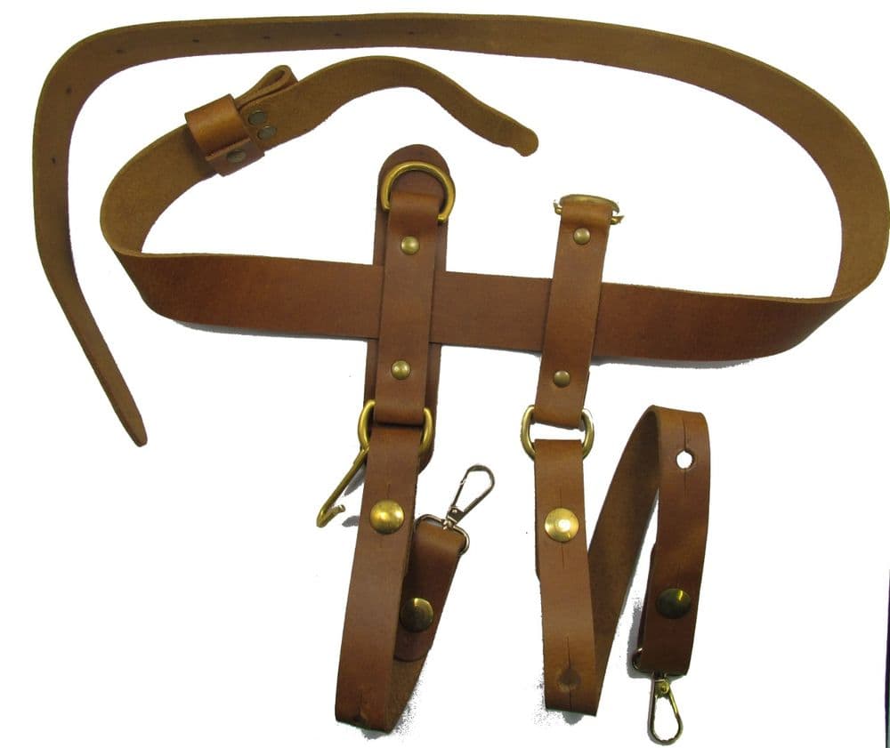 Belt Civil War Western Gun Belt With Sword Hangers Brown No Buckle