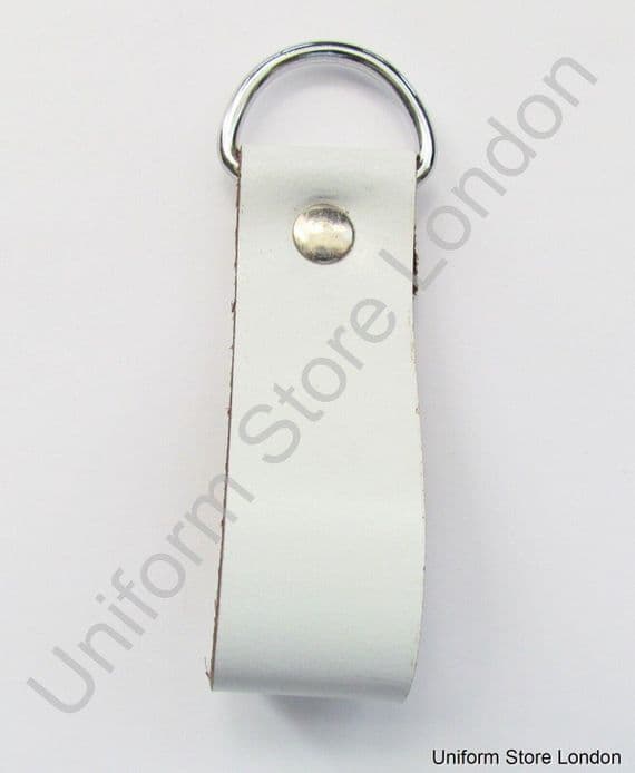 Belt Loops D-Rings Re-enactment Webbing White Leather Chrome Fitting R1602