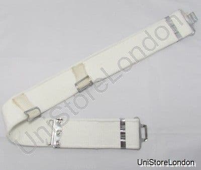 Belt White Ploy Cotton Web Belt 1937 Pattern 2 1/4''  Size up to 40 R1187