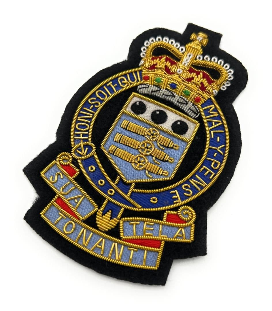 Blazer Badge RAOC on Black Queen's Crown Hand embroidered R2817