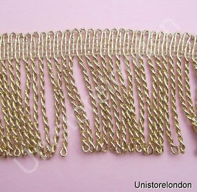 Braid Fringe Lace Light Gold Mylar 50mm R632