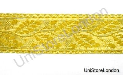 Braid Generals Officers Lace Gold Mylar Oak Leaf 58mm Rank Marking Trim R822