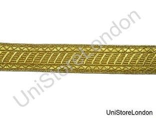 Braid Gold Mylar Oak Leaf 25mm Rank Marking Lace Trim – R1283