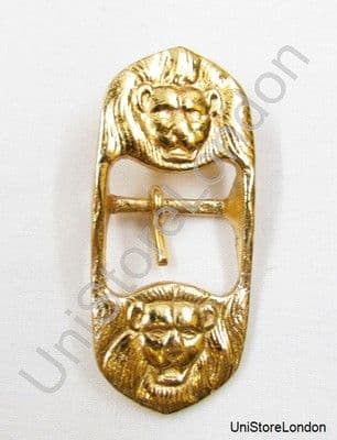 Buckle for Belt Sword Sling Two Lion Heads Gold 25mm Wide New R906